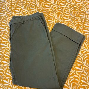 SOFIE D’HOORE ARMY GREEN CUFFED LAGENLOOK COTTON PANTS SZ 44/12